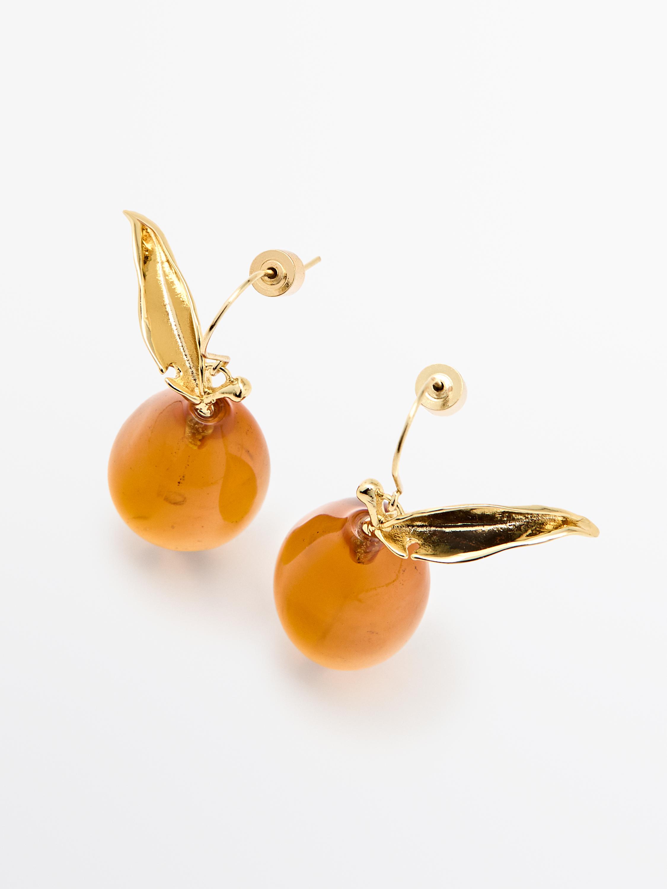 Mini glass lemon earrings